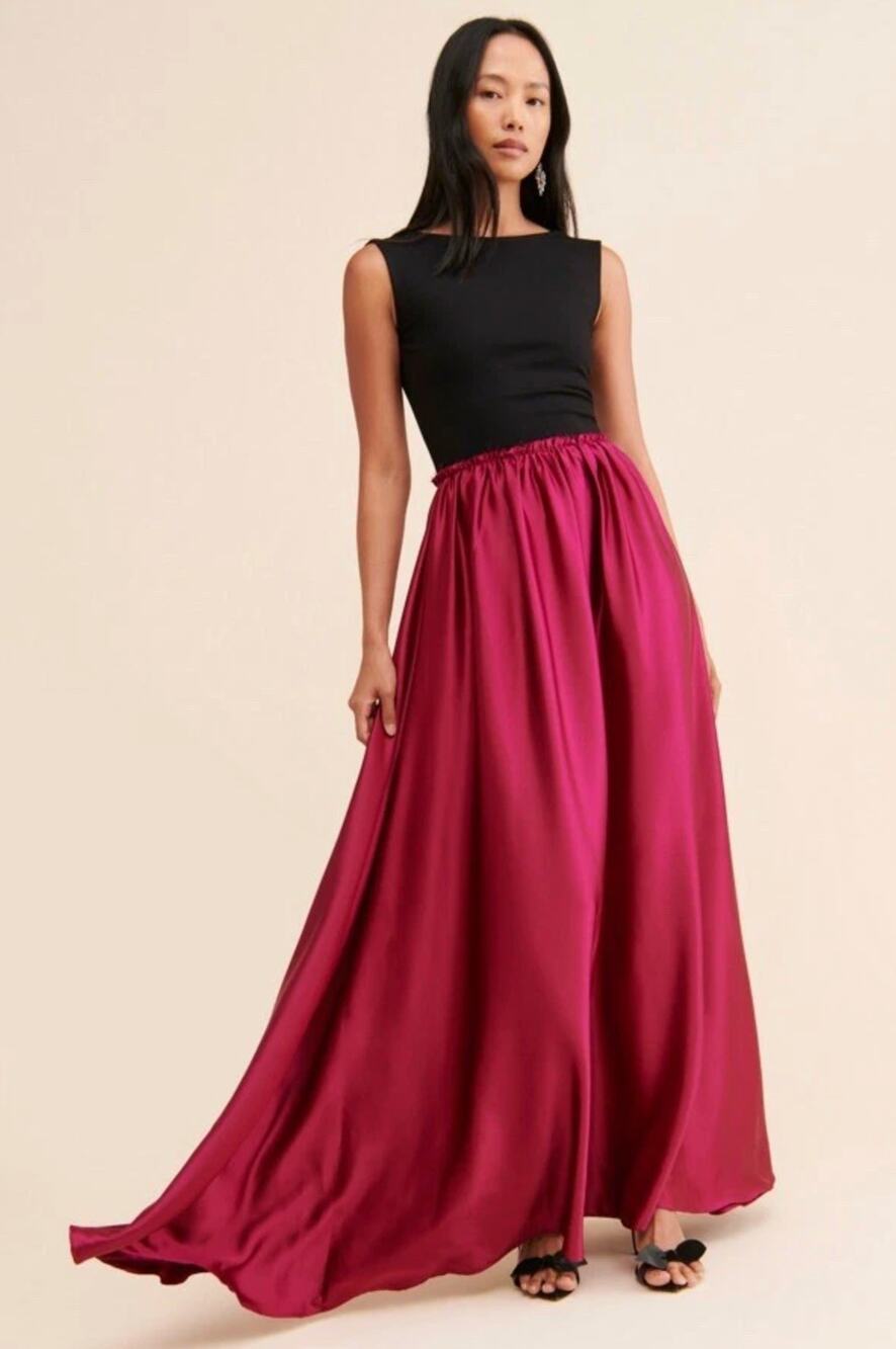 Ripley Rader Ashley Satin Maxi Dress Anthropologie Open Back Formal Gown 2